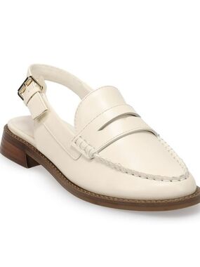 Sonoma Goods For Life Gatsyn Women's Slingback Loafers Color Bone / Cream Size 9